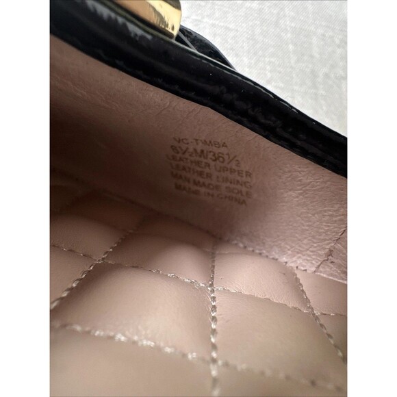 Vince Camuto 'Timba' Black Patent Leather Ballet Flats Bow Women's Sz 6.5 - FLAW - Picture 9 of 13